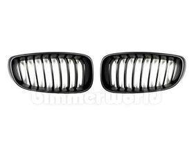Matte Black Front Grilles - F34 GT - Single Slat