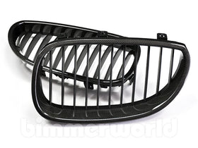 Carbon Fiber Front Grilles - E60 Sedan, E61 Wagon (Incl. M5)