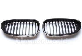 Matte Black Front Grilles - E60 Sedan, E61 Wagon 5 Series