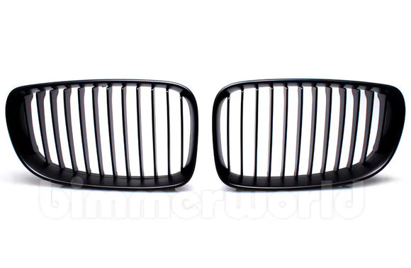 Matte Black Front Grilles - E82 Coupe, E88 Cabrio 1 Series