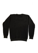 A dark grey BMW/Bimmer E30 M3 crewneck sweater for men. Photo is the back view of the sweater with an embroidered red BMW E30 M3 doing a burnout. Fabric is 100% cotton and high quality and fits to size. The style is long sleeve, crew neck, and embroidery on left chest.