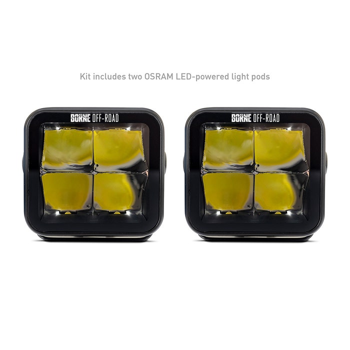 Borne Off-Road Light Pods (Kit of 2) 3x3 Flood