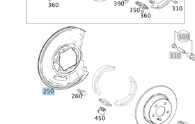 Mercedes Brake Backing Plate - Genuine Mercedes 2124202144