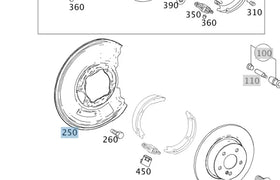 Mercedes Brake Backing Plate - Genuine Mercedes 2124202244