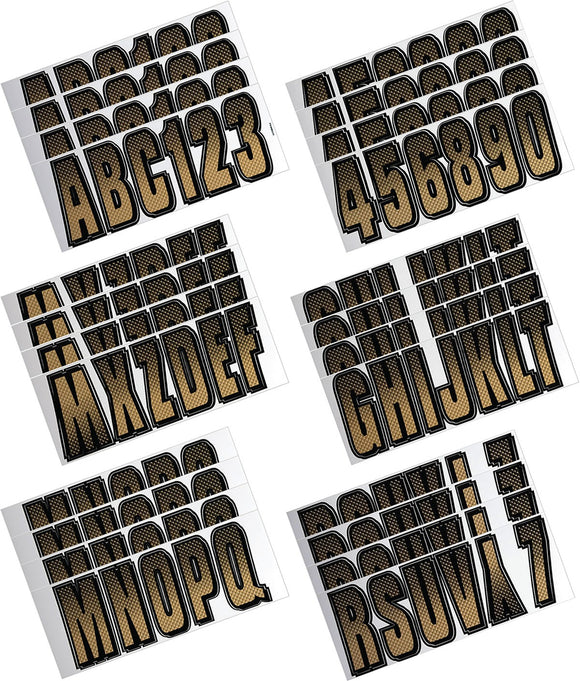 Hardline Boat Lettering Registration Kit 3 in. - 300 Beige/Black