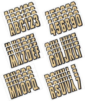 Hardline Boat Lettering Registration Kit 3 in. - 320 Beige/Black