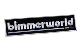 BimmerWorld Back Patch - White on Black, 11x2.5 inch