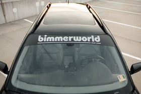 BimmerWorld Windshield Banner, Gloss Silver on Matte Black
