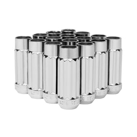 BLOX Racing 12-Sided P17 Tuner Lug Nuts 12x1.5 - Chrome Steel - Set of 16