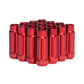 BLOX Racing 12-Sided P17 Tuner Lug Nuts 12x1.25 - Red Steel - Set of 16