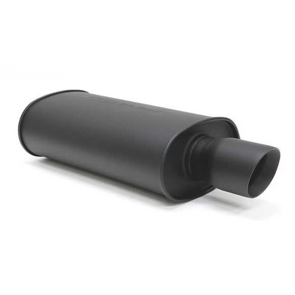 BLOX Racing 2.5in Stainless Steel SL Sport Muffler w/ Double Wall Slant Cut Tip - Matte Black