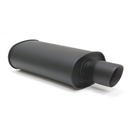 BLOX Racing 3in Stainless Steel SL Sport Muffler w/ Double Wall Slant Cut Tip - Matte Black-1