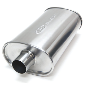 BLOX Racing 2.25 inch SL Sport Muffler - Brushed Silver