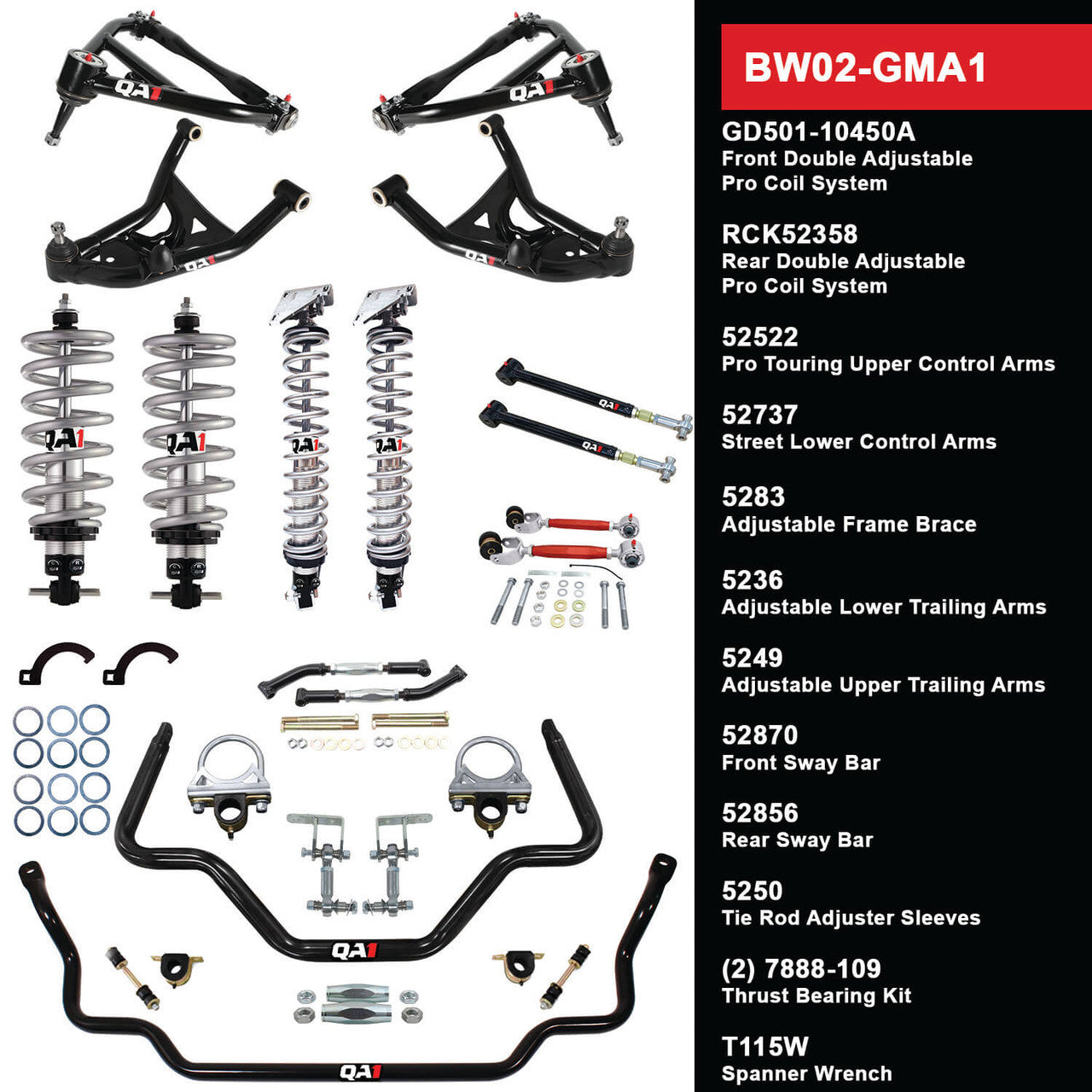 BW02-GMA1 Level 2 Big Wheel Suspension Kit, 64-67 GM A Body
