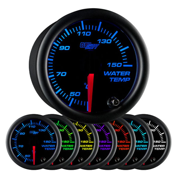 GlowShift Gauges Black 7 Color Celsius Water Temperature Gauge | GS-C706-C