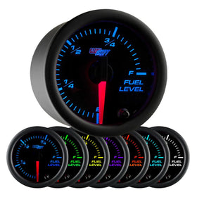GlowShift Gauges Black 7 Color Fuel Level Gauge | GS-C715