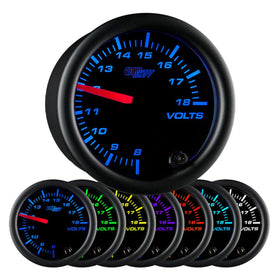 GlowShift Gauges Black 7 Color Volt Gauge | GS-C705