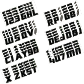 Hardline Boat Lettering Registration Installation Kit 3 in. - 900 Black