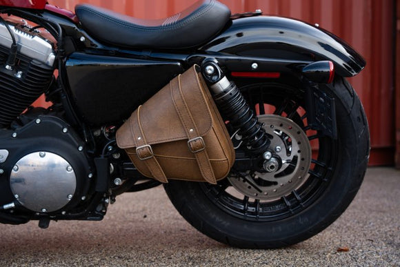 Willie & Max HD Sportsters,Custom Hard Tails Swingarm Bag Dual Shock(10.5inLx11.5inWx 4.5in H)-Brown