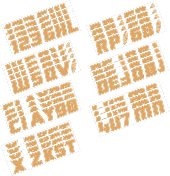 Hardline Boat Lettering Registration Installation Kit 3 in. - 900 Brown