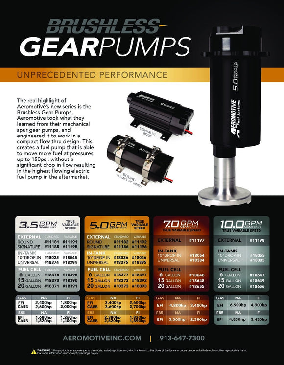 Aeromotive Variable Speed Controlled Fuel Cell - 20 Gal - Brushless Spur 5.0