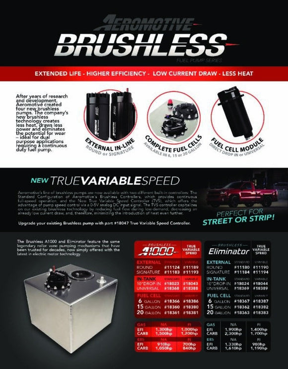 Aeromotive Variable Speed Controlled Fuel Pump - Round - In-line - Brushless A1000