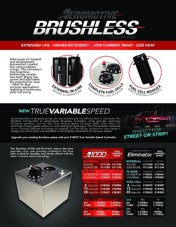 Aeromotive Variable Speed Controlled Fuel Cell - 15 Gal - Brushless A1000