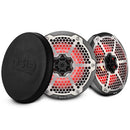 DS18 Hybrid Marine Speaker w/ Driver And RGB LEDs 8in 2-Way 350 Watts RMS 4 ohm Crbn Fiber w/ Cover-1