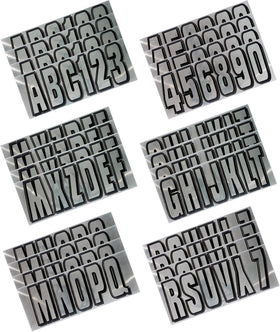 Hardline Boat Lettering Registration Kit 3 in. - 320 Chrome/Black