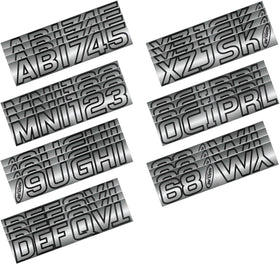 Hardline Boat Lettering Registration Kit 3 in. - 700 Chrome/Black