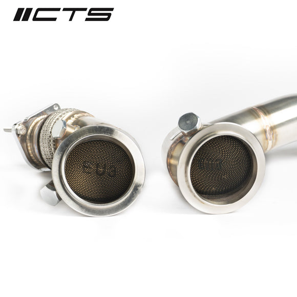 CTS TURBO 3″ STAINLESS STEEL HIGH-FLOW CAT DOWNPIPE BMW S55 F80 F82 F87 M3/M4/M2 COMPETITION