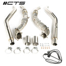 CTS TURBO AUDI C7/C7.5 S6/S7/RS7 4.0T CAST DOWNPIPE SET WITH HIGH FLOW CATS-1