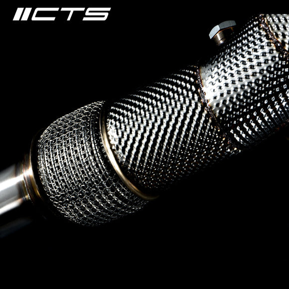 CTS TURBO AUDI C7/C7.5 S6/S7/RS7 4.0T CAST DOWNPIPE SET WITH HIGH FLOW CATS