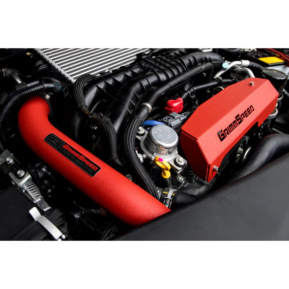 Grimmspeed Top Mount Intercooler Charge Pipe Kit Red- For Subaru 15-21 WRX