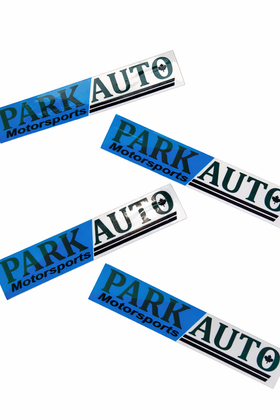 PARK AUTO MOTORSPORTS STICKER  PAIR SMALL COLOR LOGO