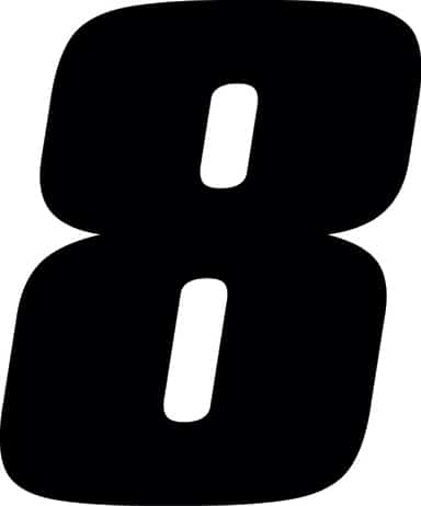 Hardline Dirt Digits 3pk 7 in. - High Gloss Number 8 - Black