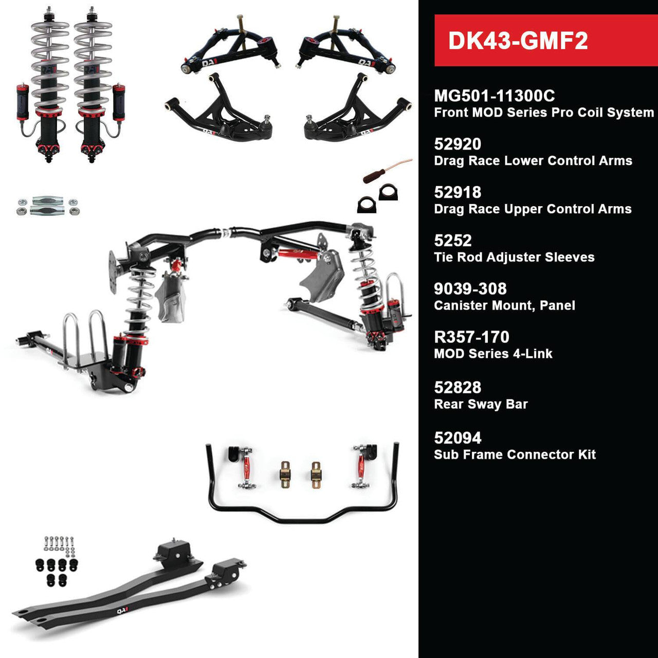 DK43-GMF2 Level 3 Drag Kit, 70-74 GM F Body