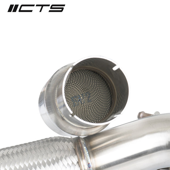 CTS TURBO MQB FWD EXHAUST DOWNPIPE WITH HIGH FLOW CAT (MK7/MK7.5 GOLF, GTI, GLI, A3 FWD)
