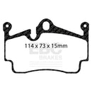 EBC Racing 12-16 Porsche Boxster 2.7L (Cast Iron Rotors Only) RP-X Rear Brake Pads-2