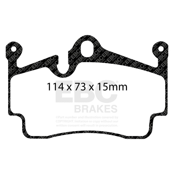 EBC Racing 12-16 Porsche Boxster 2.7L (Cast Iron Rotors Only) RP-X Rear Brake Pads