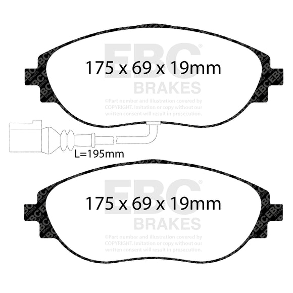 EBC Racing 2013+ Audi S3 (8V) RP-1 Race Front Brake Pads