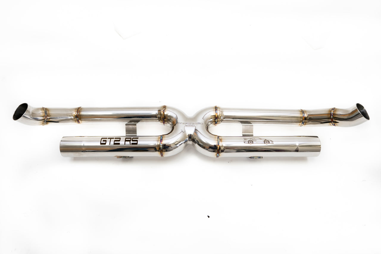 Fabspeed Porsche 991.2 GT2 RS Center Muffler Bypass X-Pipe (2018+) - 0