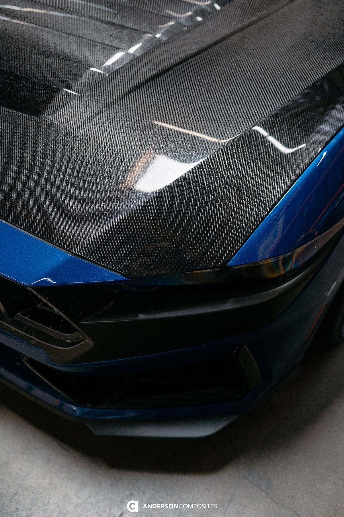 2024 FORD MUSTANG TYPE-GT5 DOUBLE-SIDED CARBON FIBER HOOD
