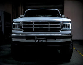 AlphaRex 92-96 Ford F-Series/Bronco NOVA-Series LED Proj Headlight Bk w/Actv Light SeqSig & SBDRL - 0