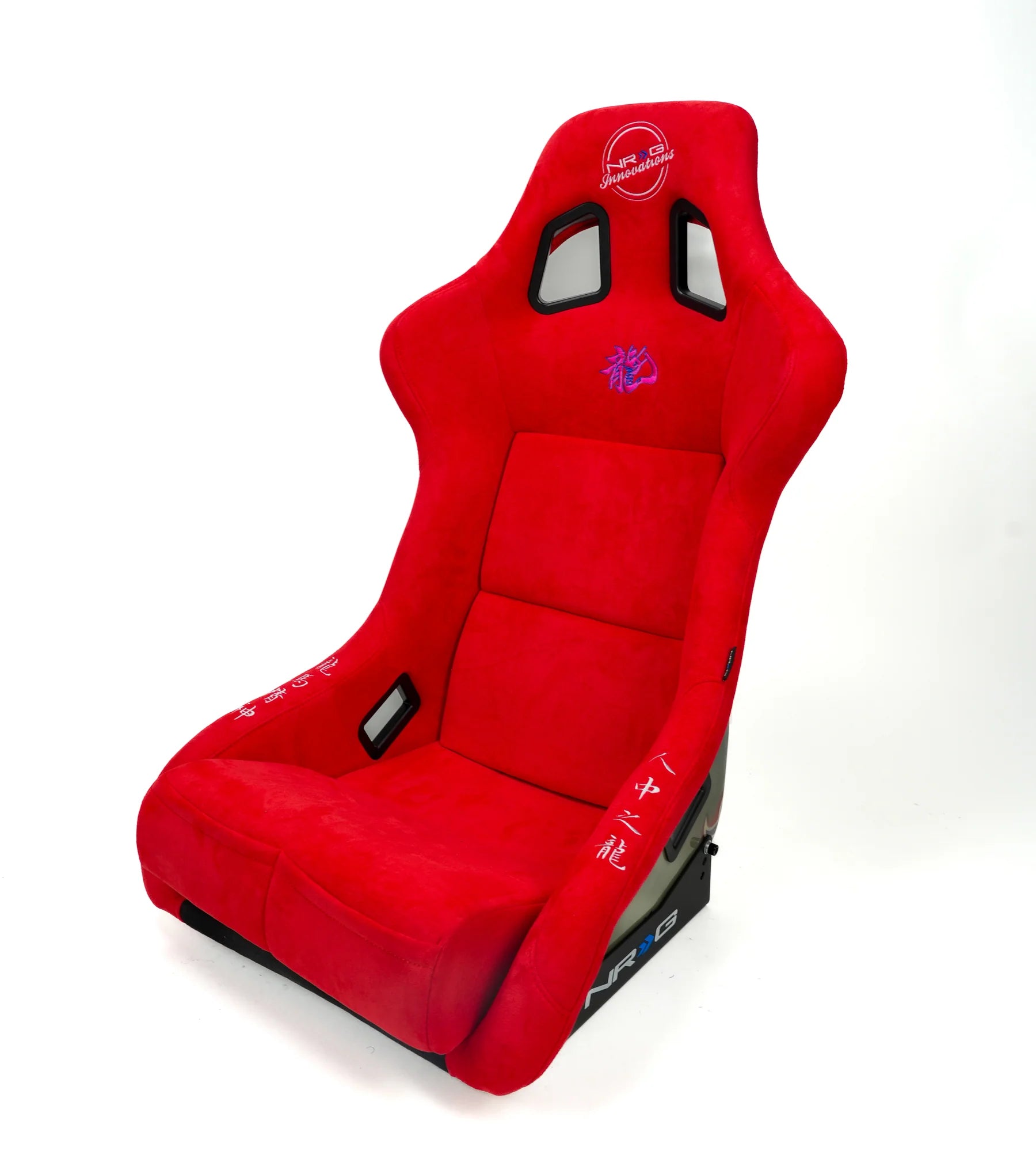 NRG FRP Bucket Seat (Large) Red Alcantara w/ Dragon Livery