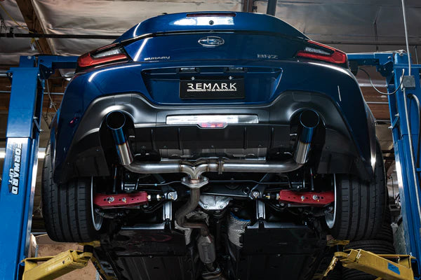 REMARK Axleback Exhaust. Toyota GR86 / Subaru BRZ. Boso Edition Burnt Stainless tip