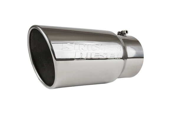 Sinister Diesel Universal Polished 304 Stainless Steel Exhaust Tip (5in to 6in)