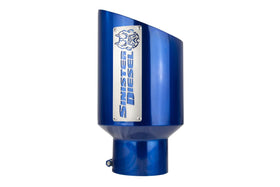Sinister Diesel Dual Wall Exhaust Tip W/ Angle Cut (5in. to 8in.) - Blue