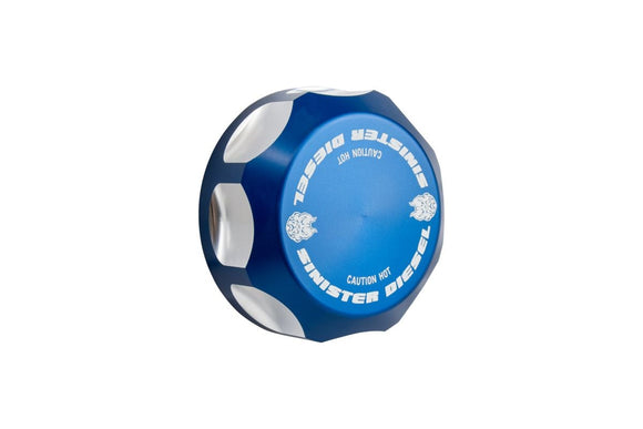 Sinister Diesel 1994+ Ford Powerstroke Coolant Reservoir Degas Bottle Cap - Blue