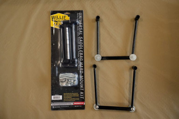 Willie & Max Universal Saddlebag Hard Mount Steel Kit - Black